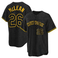 Elroe NY.Mets #26 Nolan McLean Player Black Snake Skin City Home Limited Elite Stitched Jerseys