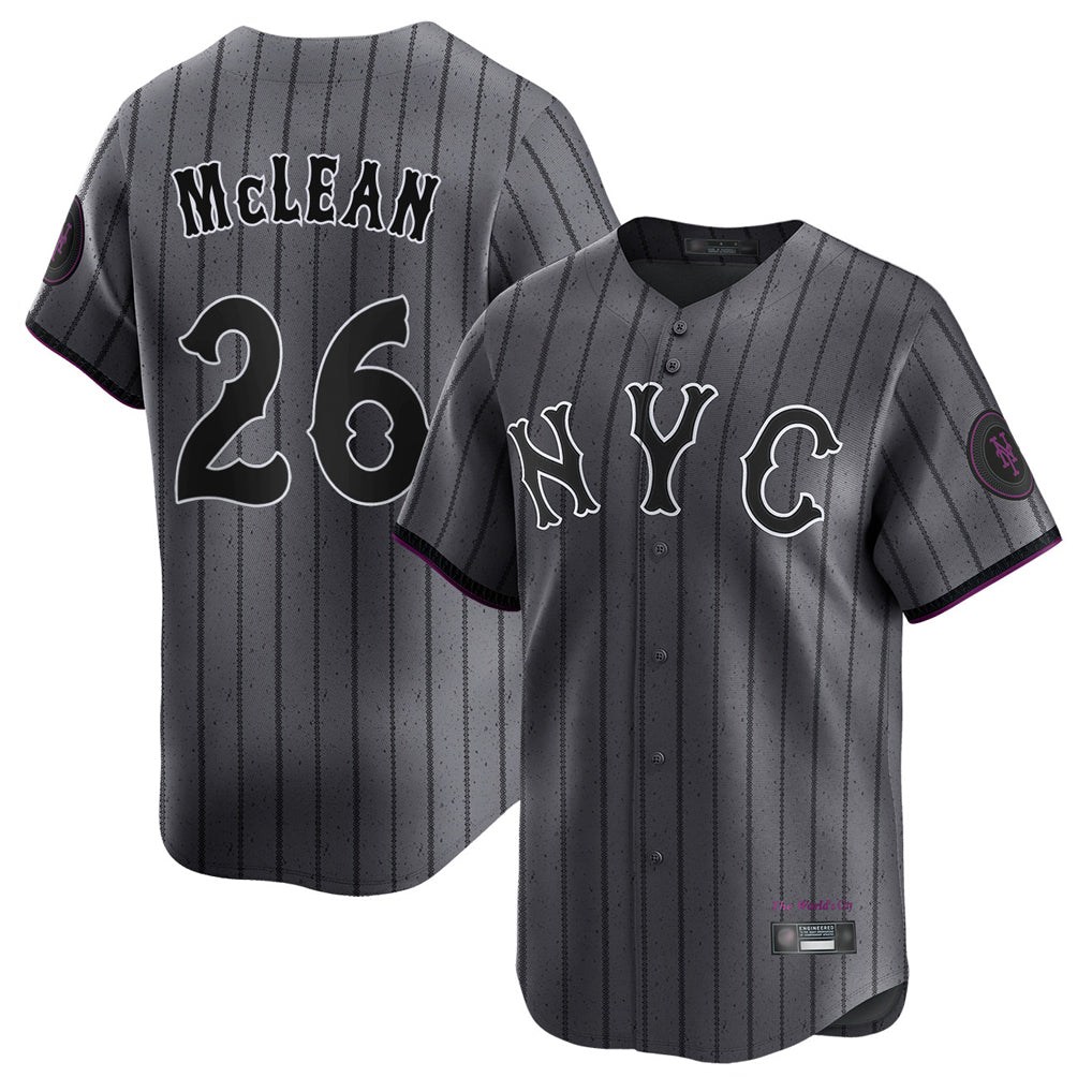 Elroe NY.Mets #26 Nolan McLean Player Gray City Connect Limited Stitched Jerseys
