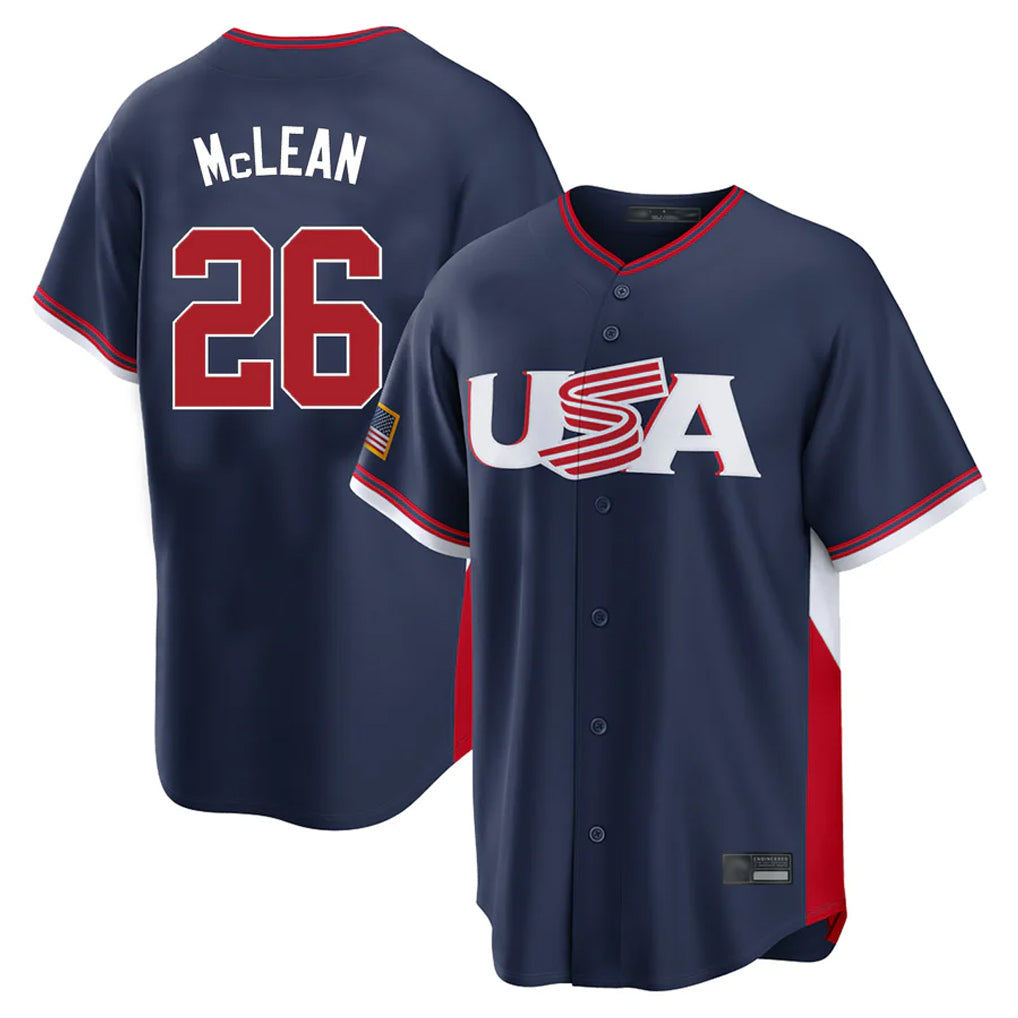 Elroe NY.Mets #26 Nolan McLean Player Navy USA 2026 World Classic Home Limited Stitched Jerseys