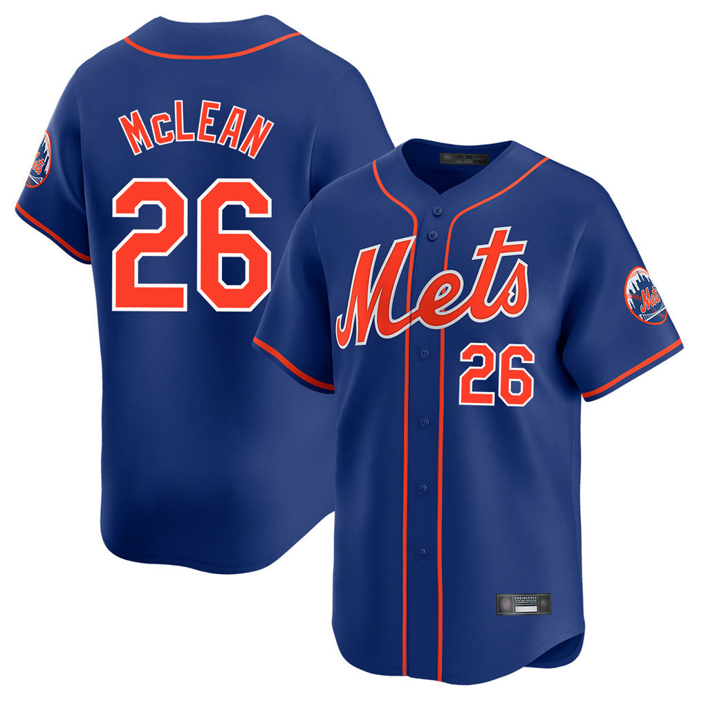 Elroe NY.Mets #26 Nolan McLean Player Royal Home Limited Stitched Jerseys