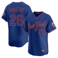 Elroe NY.Mets #26 Nolan McLean Player Royal T-shirt Home Limited Elite Stitched Jerseys