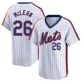 Elroe NY.Mets #26 Nolan McLean Player White Cooperstown Collection T-shirt Game Stitched Jerseys