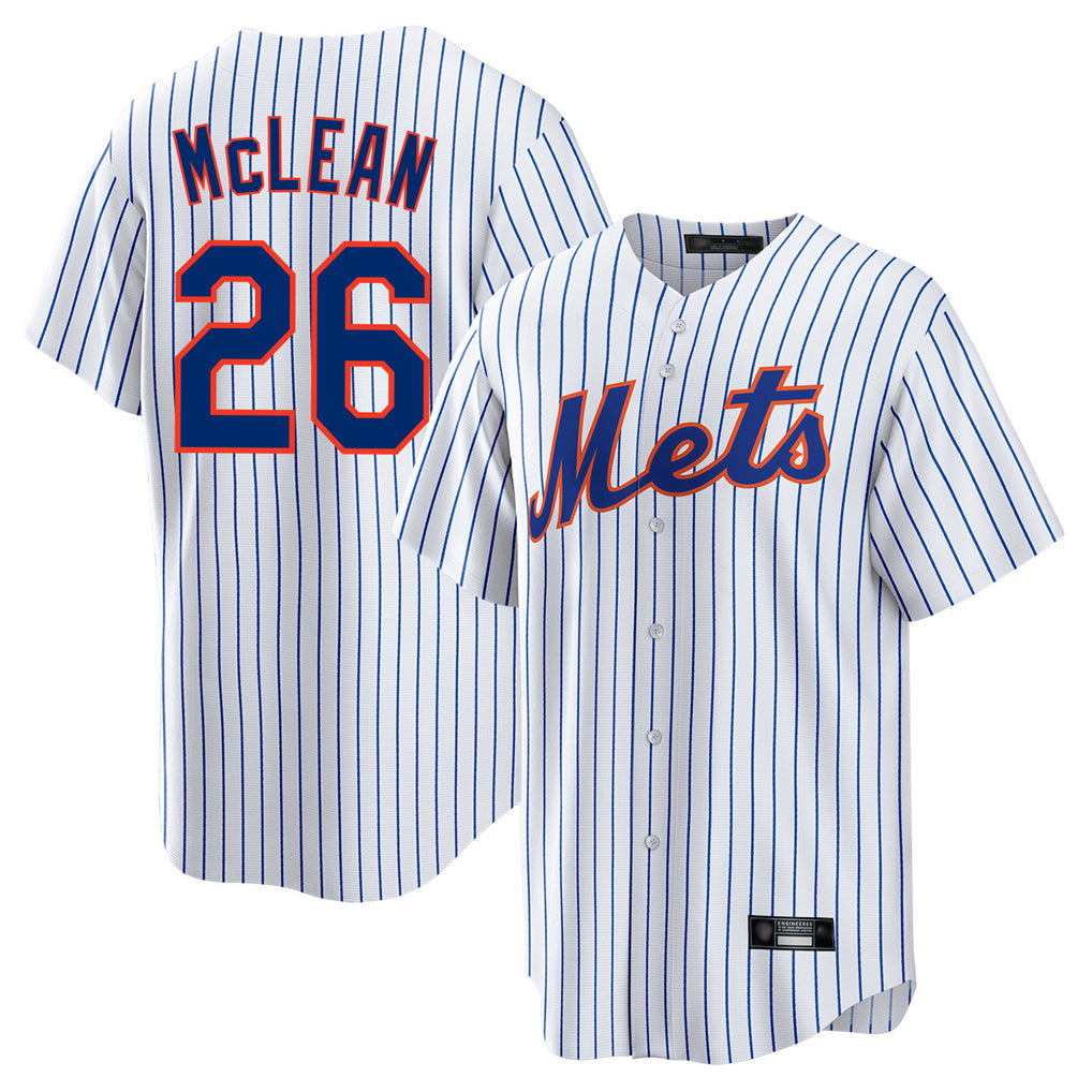 Elroe NY.Mets #26 Nolan McLean Player White Home Game Stitched Jerseys
