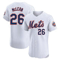 Elroe NY.Mets #26 Nolan McLean Player White Home Limited Elite Stitched Jerseys