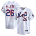 Elroe NY.Mets #26 Nolan McLean Player White Home Replica Stitched Jerseys