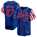 Elroe NY.Mets #27 Mark Vientos Player Royal 2025 Independence Day Vapor Premier Limited  Stitched Jerseys