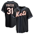 Elroe NY.Mets #31 Mike Piazza Player Black Fashion Out Game Stitched Jerseys