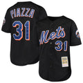 Elroe NY.Mets #31 Mike Piazza Player Black Mitchell & Ness Cooperstown Collection Home Limited Stitched Jerseys