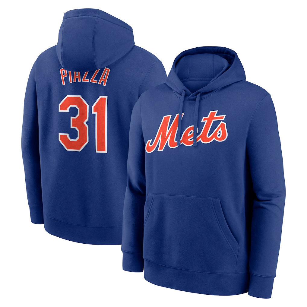 Elroe NY.Mets #31 Mike Piazza Player Royal Club Pullover Hoodie Game Stitched Jerseys