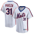 Elroe NY.Mets #31 Mike Piazza Player White Cooperstown Collection T-shirt Game Stitched Jerseys