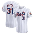 Elroe NY.Mets #31 Mike Piazza Player White Home Limited Elite Stitched Jerseys