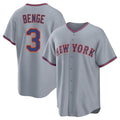 Elroe NY.Mets #3 Carson Benge Player Gray Road Home Game Stitched Jerseys
