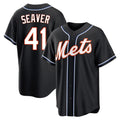 Elroe NY.Mets #41 Tom Seaver Player Black Fashion Out Game Stitched Jerseys