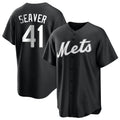 Elroe NY.Mets #41 Tom Seaver Player Black Home Game Stitched Jerseys