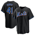 Elroe NY.Mets #41 Tom Seaver Player Black Replica Home Game Stitched Jerseys
