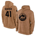 Elroe NY.Mets #41 Tom Seaver Player Brown Club Pullover Hoodie Game Stitched Jerseys