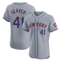 Elroe NY.Mets #41 Tom Seaver Player Gray Road Limited Elite Home Stitched Jerseys