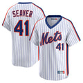 Elroe NY.Mets #41 Tom Seaver Player White Cooperstown Collection T-shirt Game Stitched Jerseys