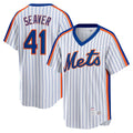 Elroe NY.Mets #41 Tom Seaver Player White Cooperstown Collection T-shirt Home Stitched Jerseys