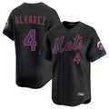 Elroe NY.Mets #4 Francisco Alvarez Player Black Alternate Home Limited Stitched Jerseys