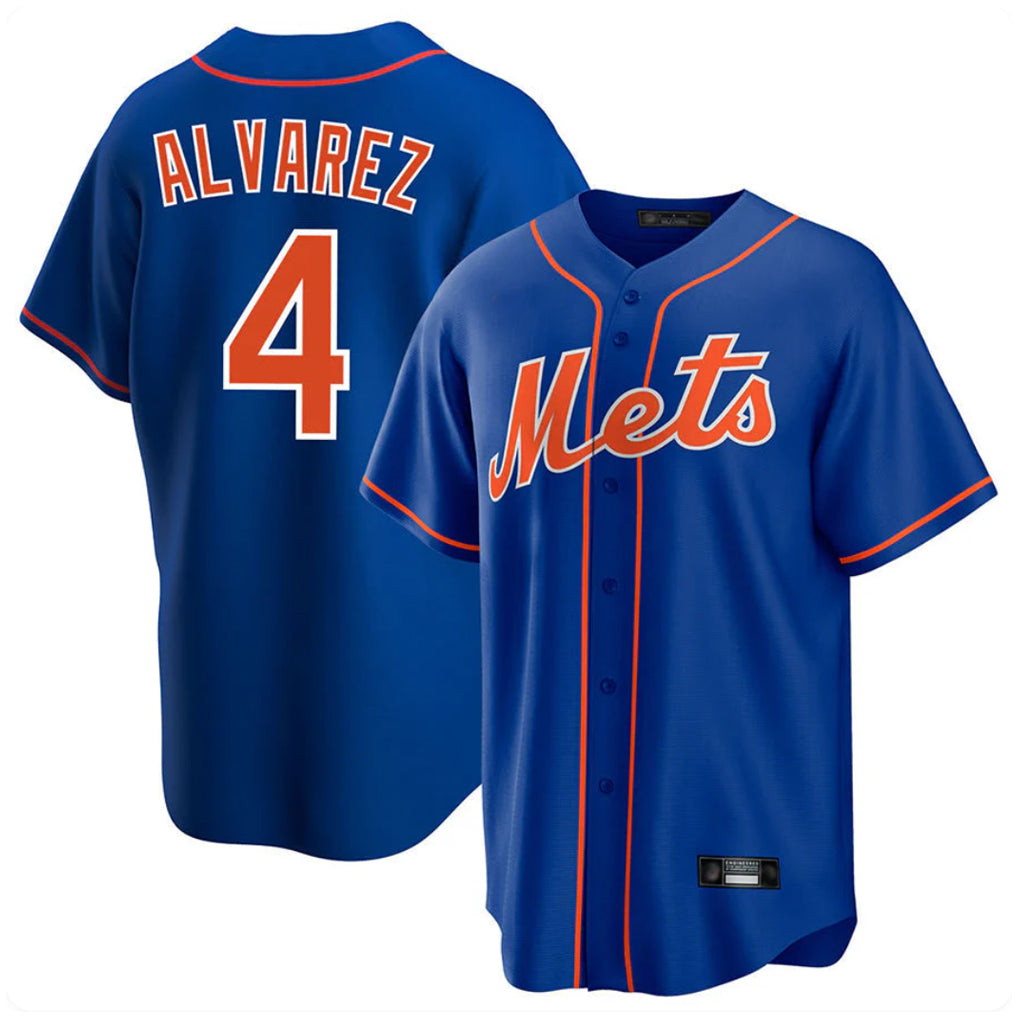 Elroe NY.Mets #4 Francisco Alvarez Player Royal Home Game Stitched Jerseys