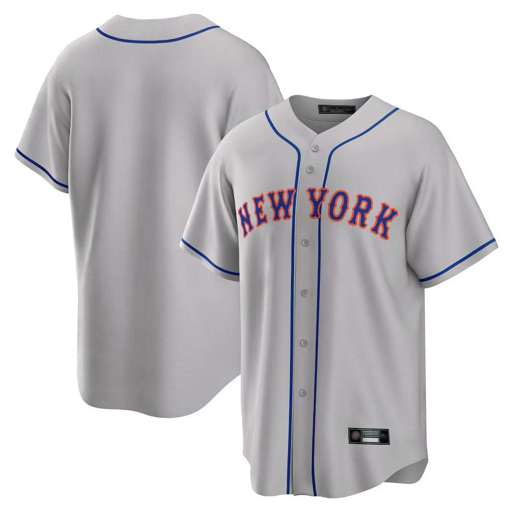 Elroe NY.Mets Blank Player Gray Road Home Game Stitched Jerseys