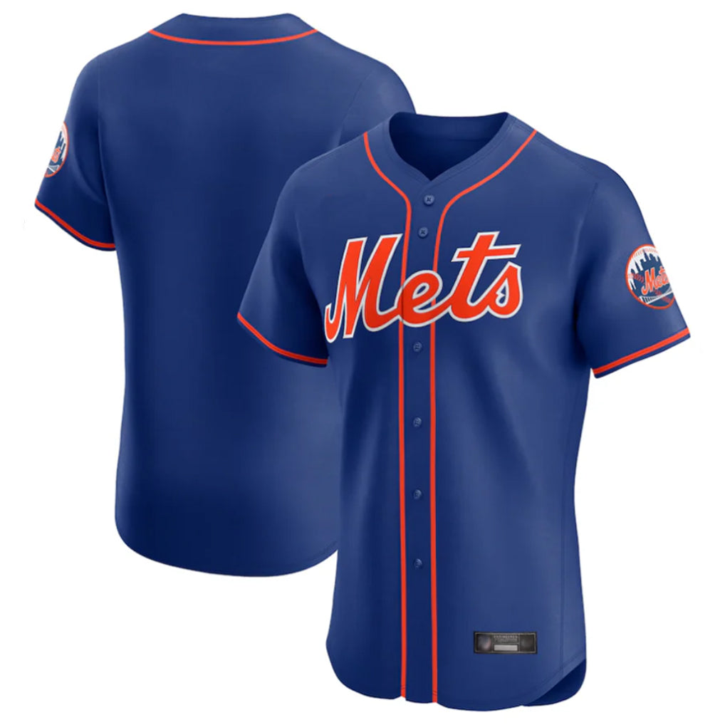 Elroe NY.Mets Blank Player Royal Limited Elite Home Stitched Jerseys
