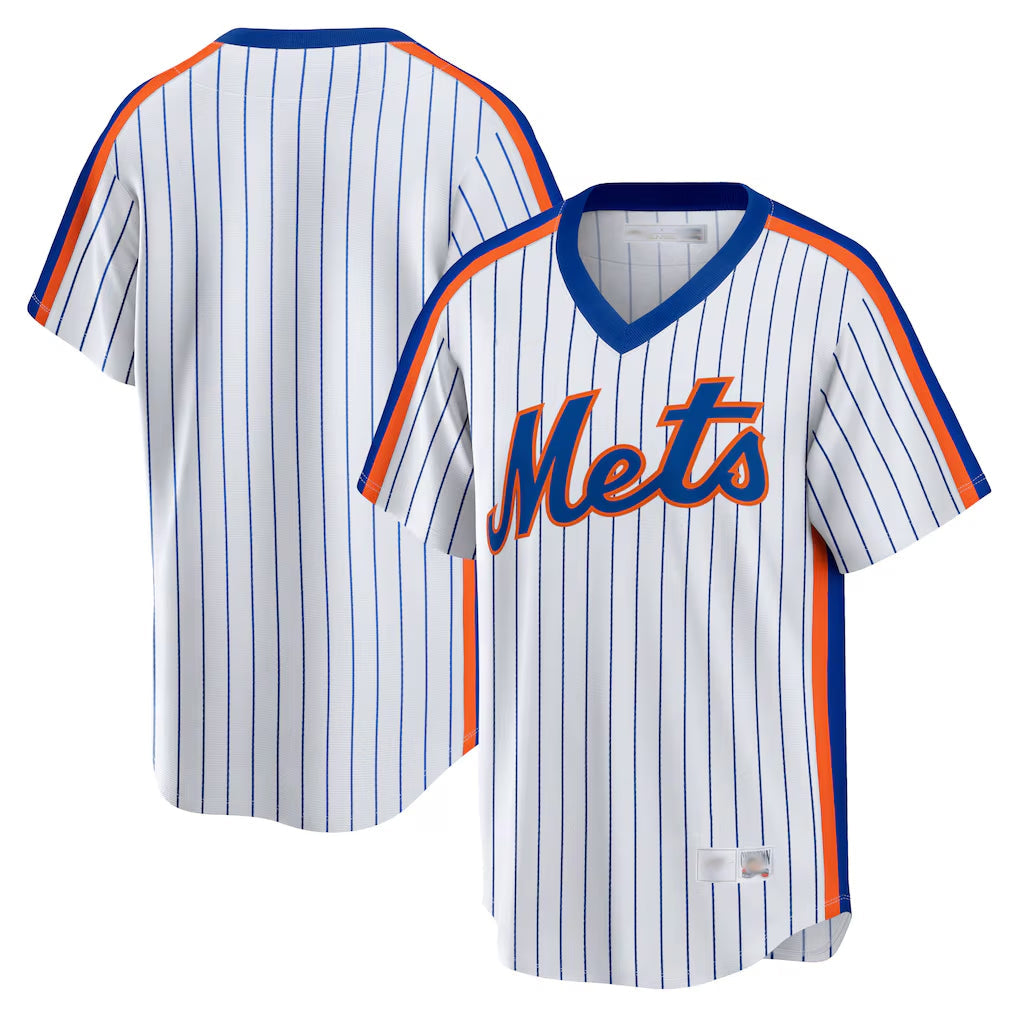 Elroe NY.Mets Blank Player White Cooperstown Collection T-shirt Home Stitched Jerseys