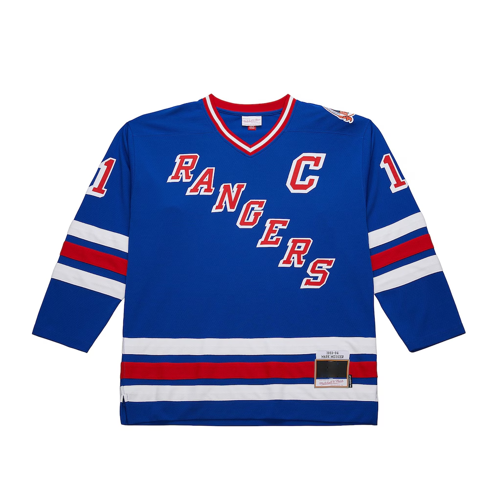 Elroe NY.Rangers Mark Messier Mitchell & Ness Blue Big & Tall 1993-94 Blue Line 2.0 Jerseys