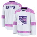 Elroe NY.Rangers White Hockey Fights Cancer Survivor Practice Jerseys