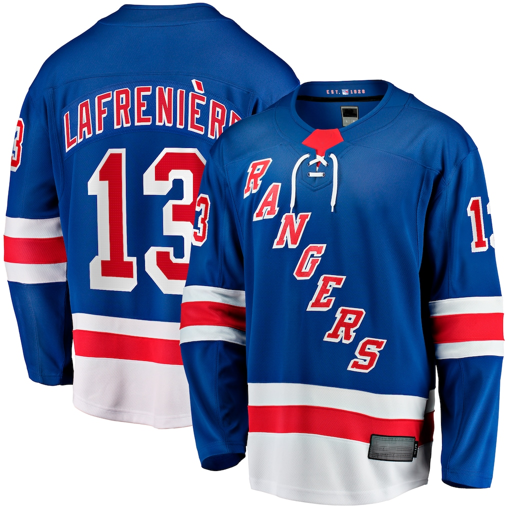Elroe NY.Rangers #13 Alexis Lafreniere Blue Home Breakaway Jerseys