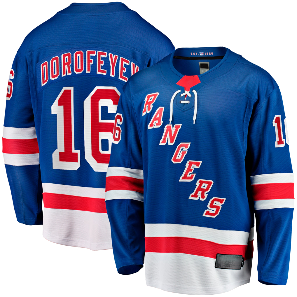 Elroe NY.Rangers #16 Pavel Dorofeyev Blue Home Breakaway Jerseys