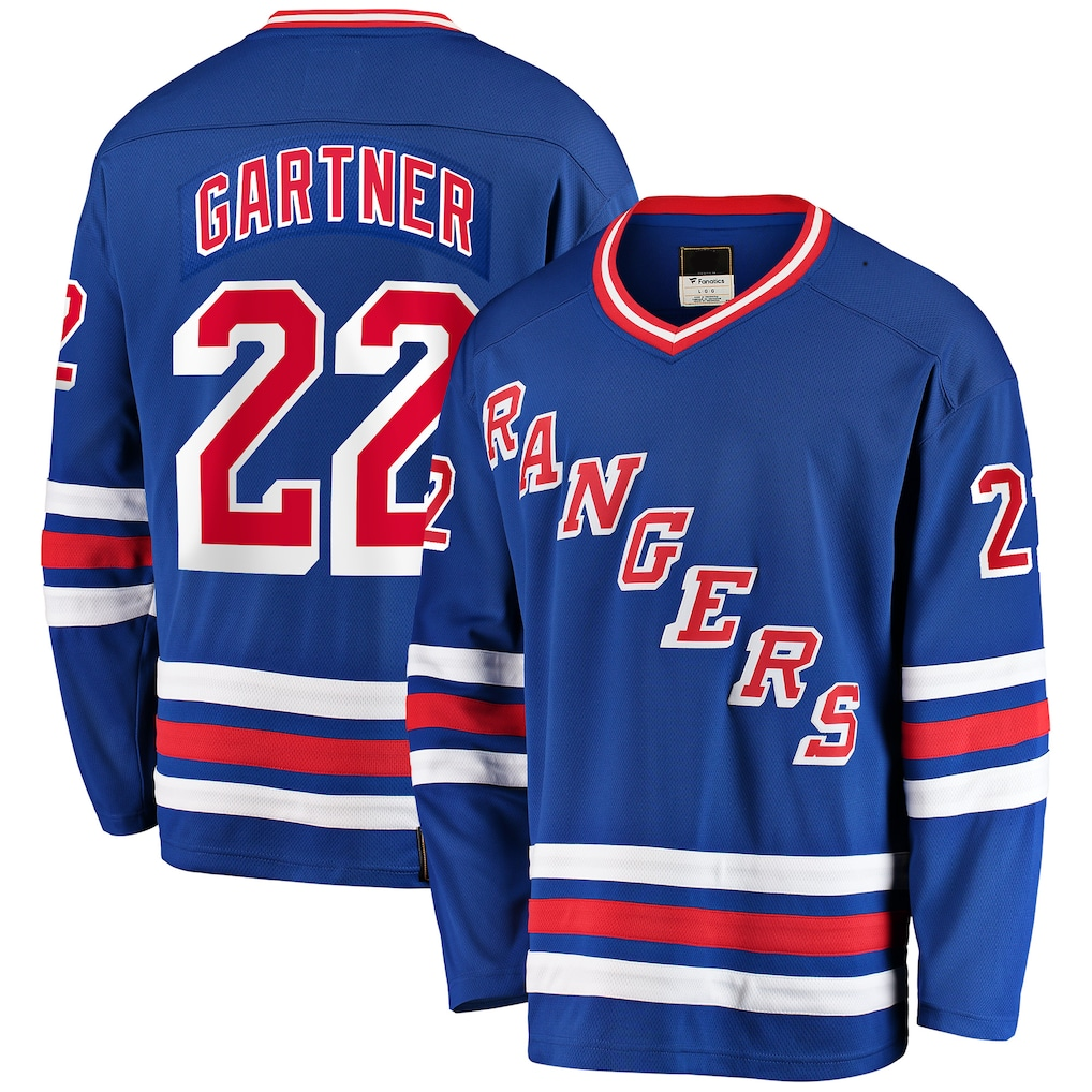 Elroe NY.Rangers #22 Mike Gartner Blue Home Breakaway Jerseys