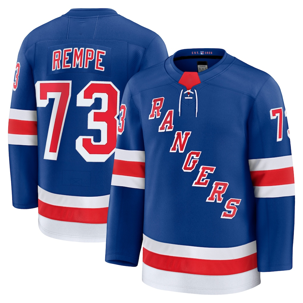 Elroe NY.Rangers #73 Matt Rempe Blue Home Premium Jerseys