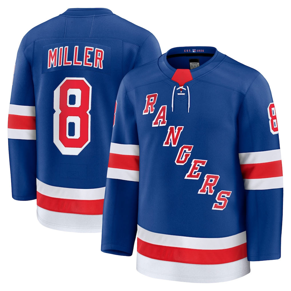 Elroe NY.Rangers #8 J.T. Miller Blue Home Premium Jerseys