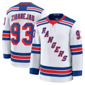 Elroe NY.Rangers #93 Mika Zibanejad White Away Premium Jerseys