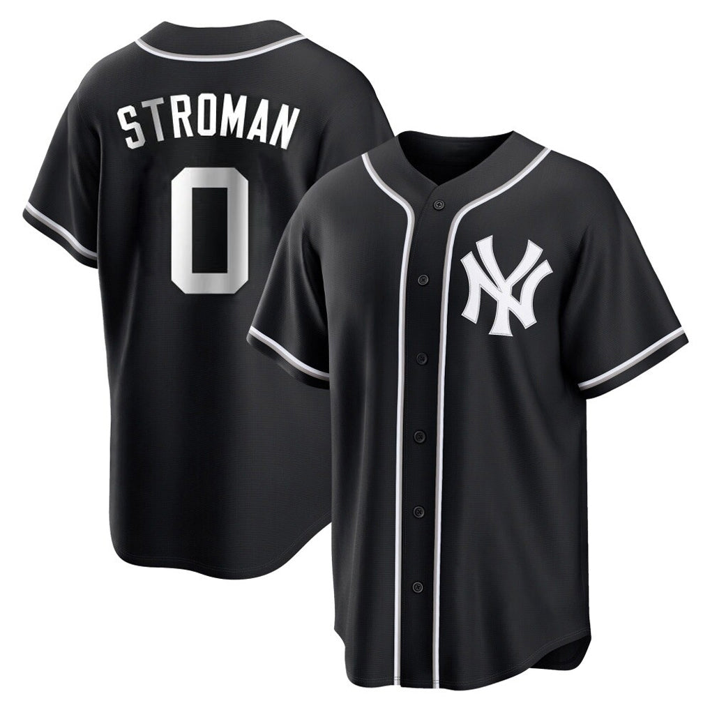 Elroe NY.Yankees #0 Marcus Stroman Player Black Out Game Home Stitched Jerseys