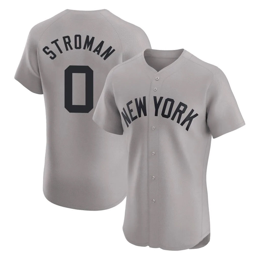 Elroe NY.Yankees #0 Marcus Stroman Player Gray Limited Elite Home Stitched Jerseys