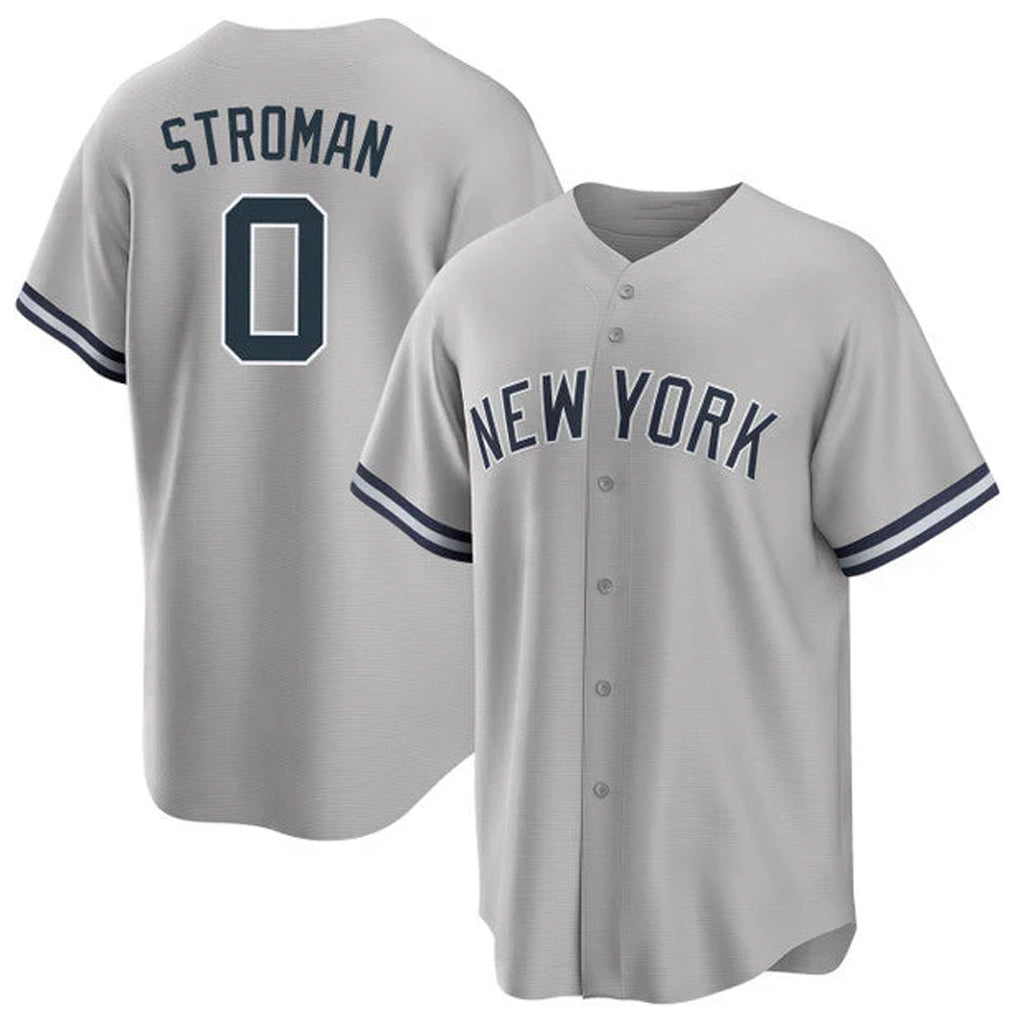 Elroe NY.Yankees #0 Marcus Stroman Player Gray Road Game Stitched Jerseys