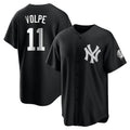Elroe NY.Yankees #11 Anthony Volpe Player Black Game Stitched Jerseys