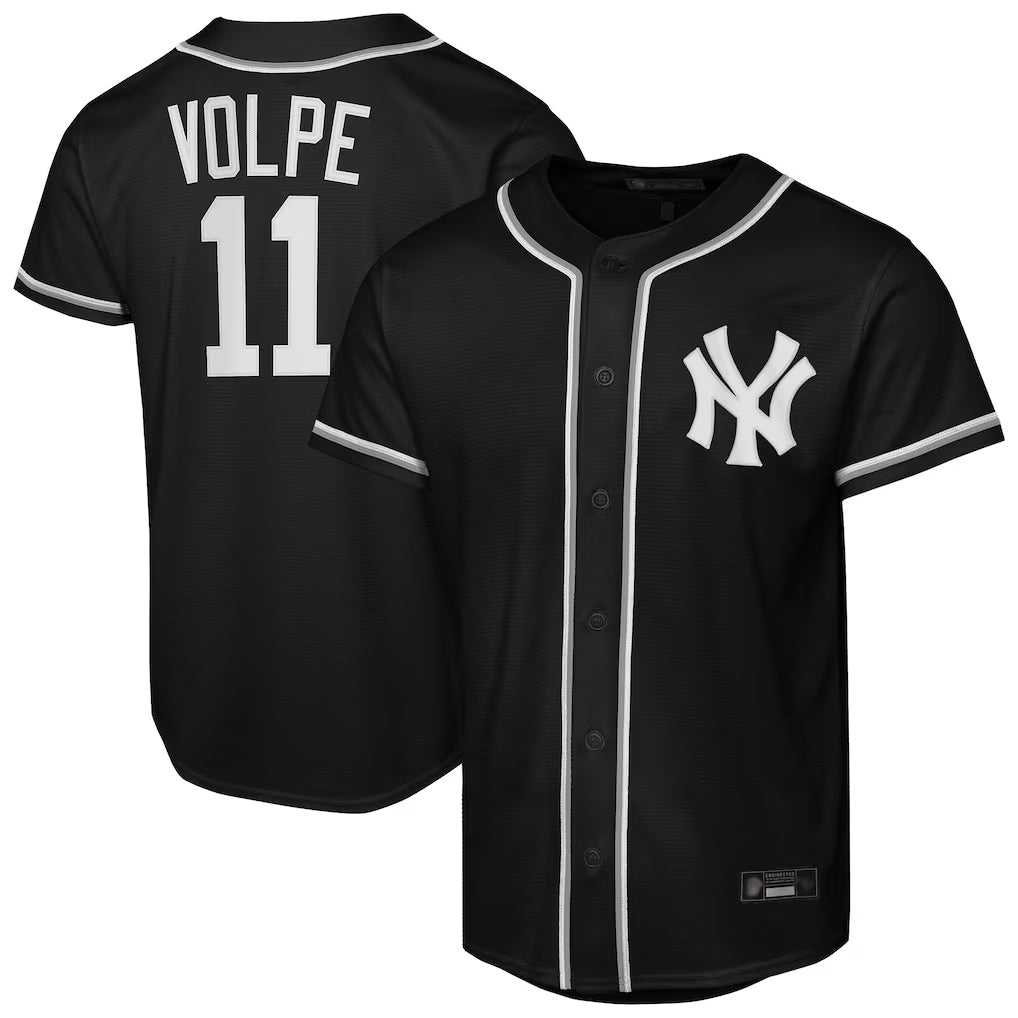 Elroe NY.Yankees #11 Anthony Volpe Player Black Out Game Stitched Jerseys