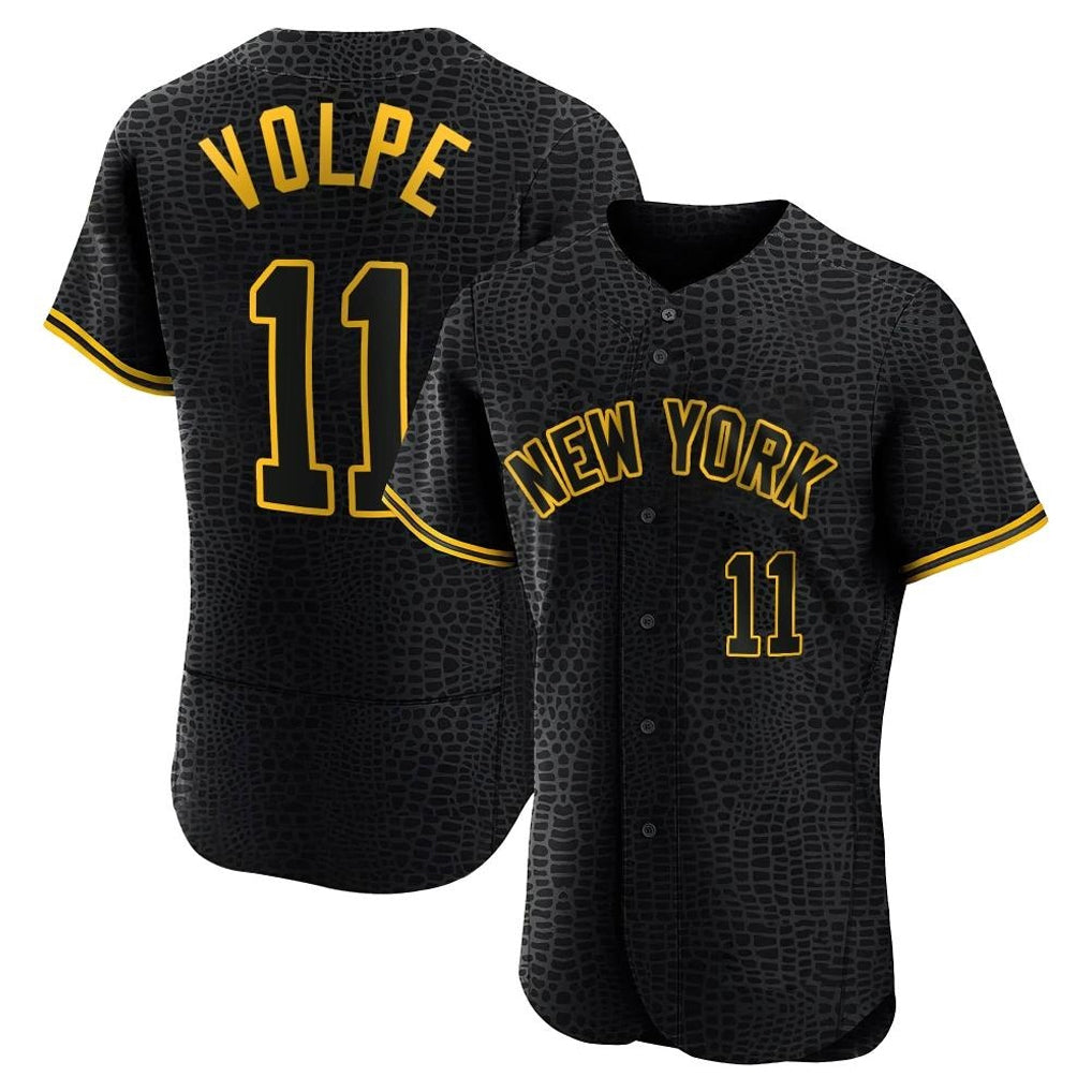 Elroe NY.Yankees #11 Anthony Volpe Player Black Snake Skin City Limited ELite Home Stitched Jerseys