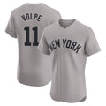 Elroe NY.Yankees #11 Anthony Volpe Player Gray Limited Elite Home Stitched Jerseys