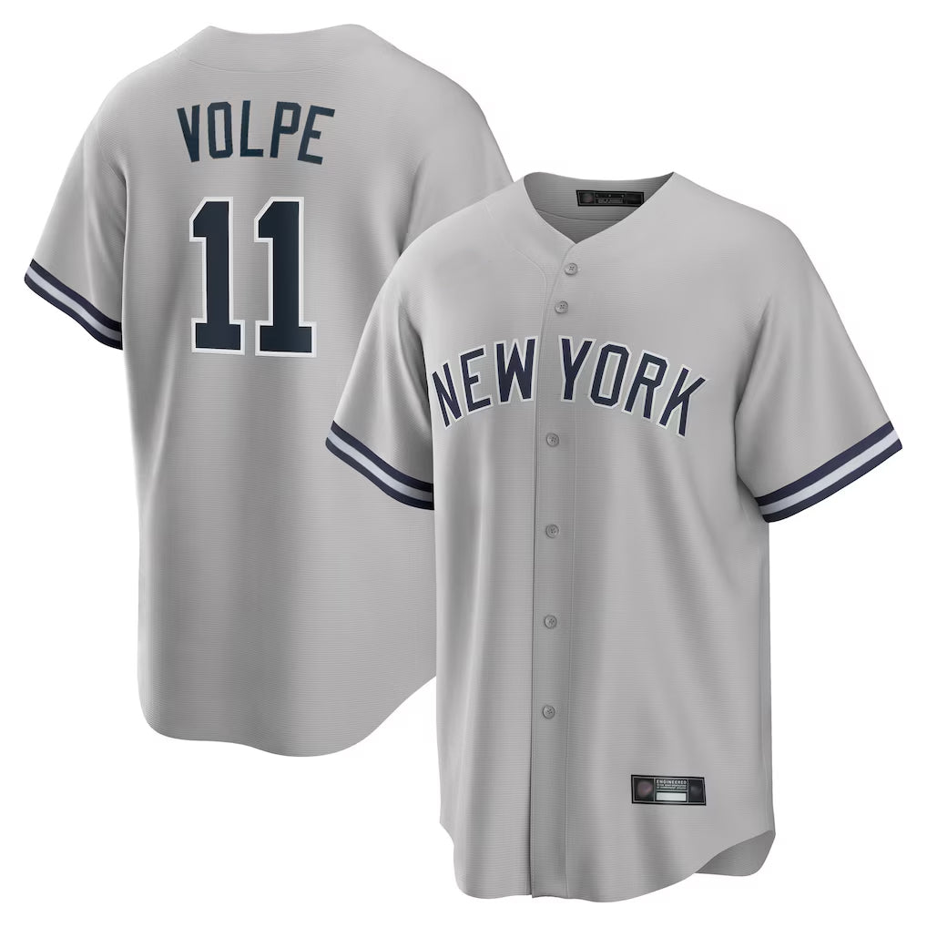 Elroe NY.Yankees #11 Anthony Volpe Player Gray Road Game Stitched Jerseys