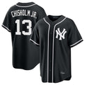 Elroe NY.Yankees #13 Jazz Chisholm Jr Player Black Out Game Stitched Jerseys