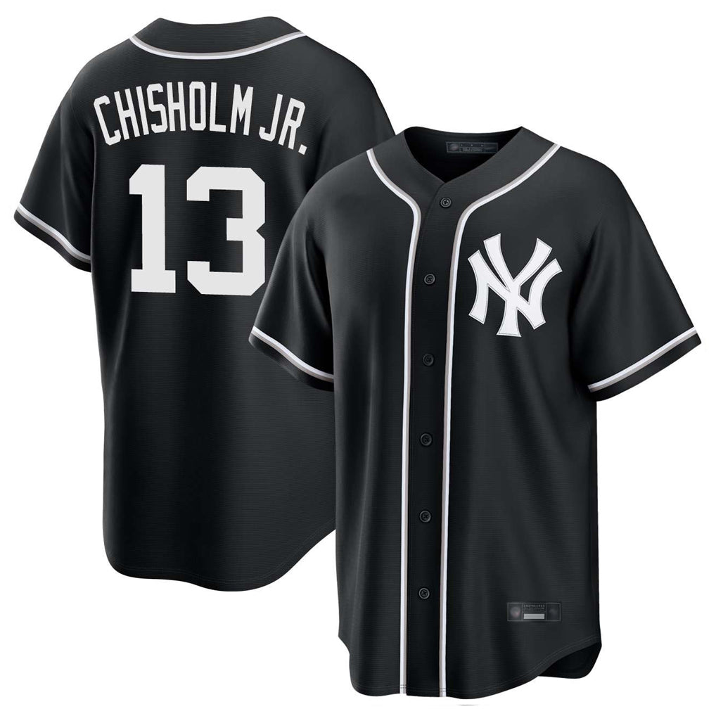 Elroe NY.Yankees #13 Jazz Chisholm Jr Player Black Out Game Stitched Jerseys