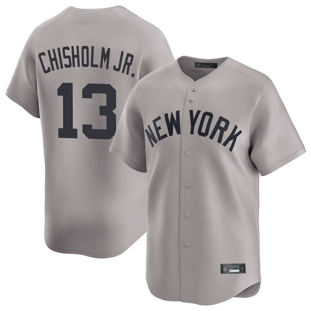Elroe NY.Yankees #13 Jazz Chisholm Jr Player Gray Limited Home Stitched Jerseys