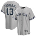 Elroe NY.Yankees #13 Jazz Chisholm Jr Player Gray Road Game Stitched Jerseys