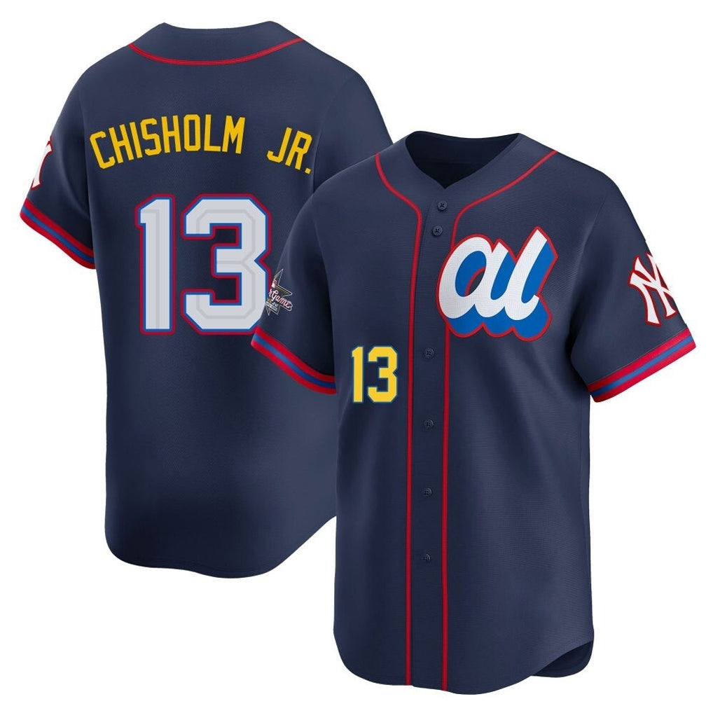 Elroe NY.Yankees #13 Jazz Chisholm Jr Player Navy All Star Limited Home Stitched Jerseys