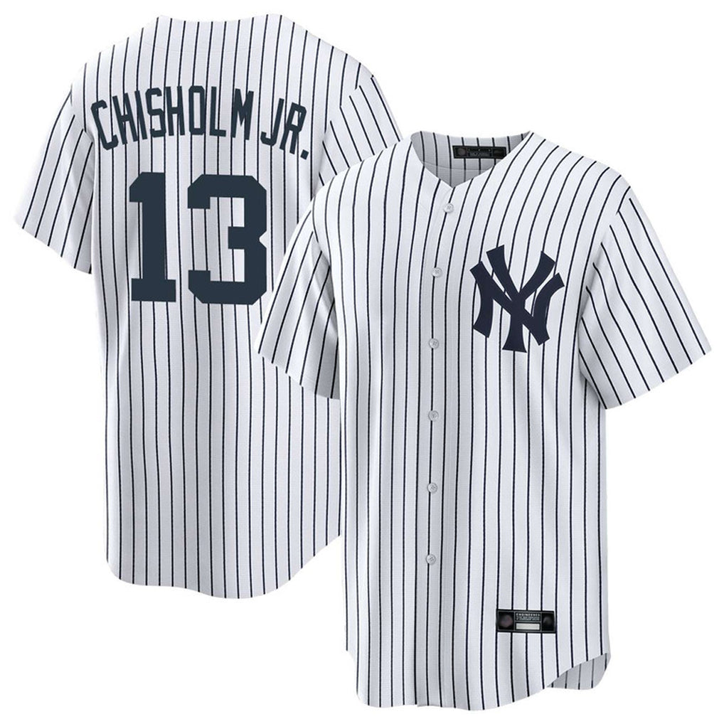 Elroe NY.Yankees #13 Jazz Chisholm Jr Player White Game Home Stitched Jerseys